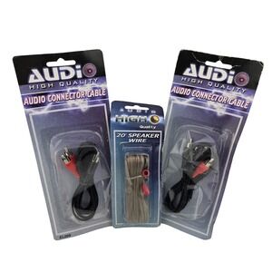 Audio High Quality Connector Cable & 20ft Speaker Wire Set New Bundle Box Damage